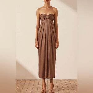 Shona Joy Milo Strapless Knot Midi Dress